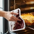 thumbnail image 3 of Marble Red Pot Holders for Kitchen Heatproof Potholder, 2 Pack Modern Abstract Gold White Brick Stone Motif Hot Pads Multipurpose Oven Pads Cloth Potholders Trivet for Cooking and Baking, 3 of 8