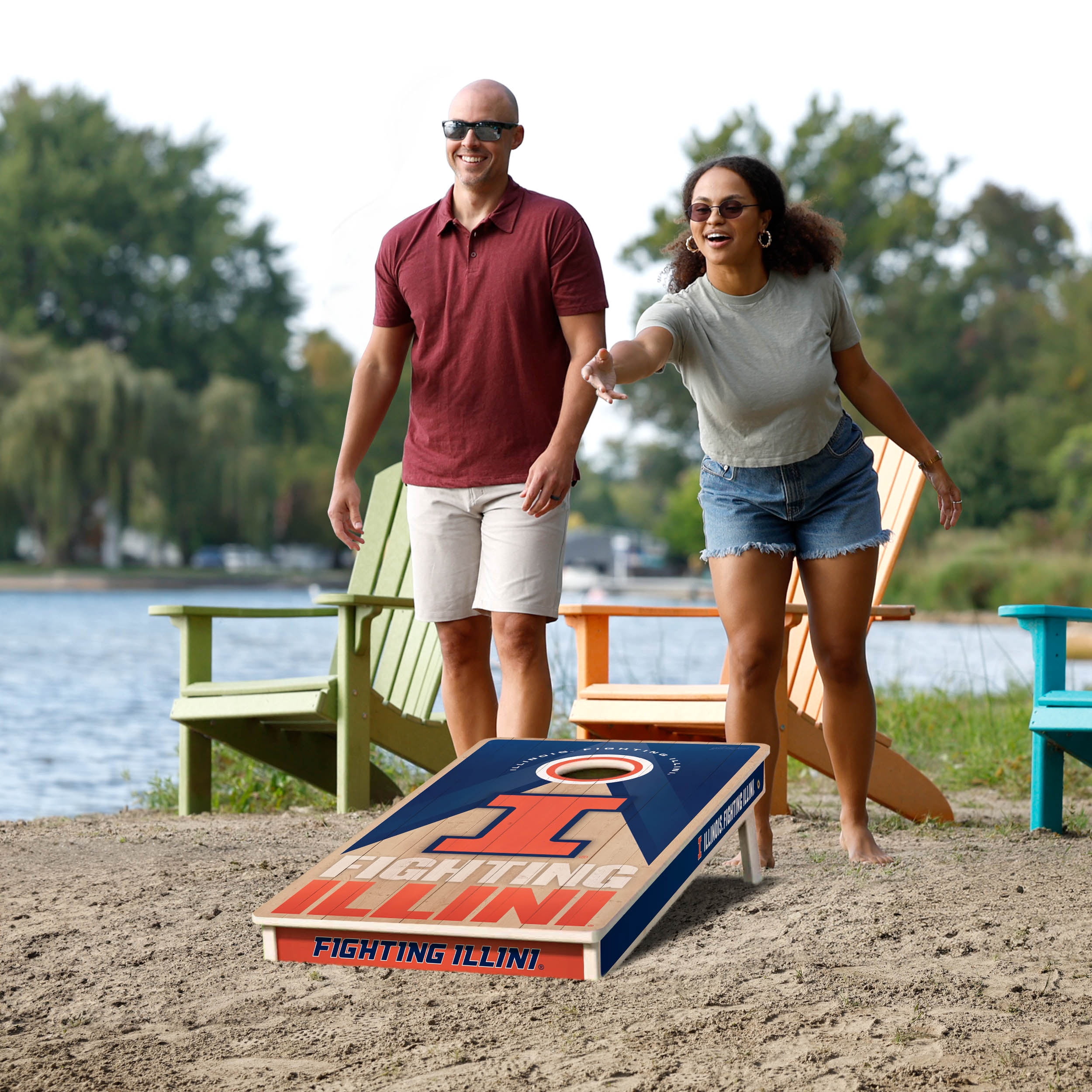 YouTheFan NCAA Illinois Fighting Illini 2x4 Slogan Series Cornhole
