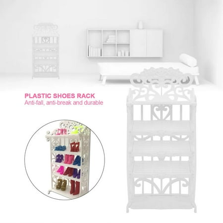 Garosa Mini Furniture Plastic Shoe Cabinet Rack Model Toys For