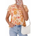 thumbnail image 3 of PRETTYGARDEN Womens Floral Print Short Sleeve Summer Tops Trendy V Neck Loose Boho Shirts Casual Work Blouses, 3 of 10