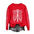 thumbnail image 4 of Meichang Fall Halloween Sweatshirts for Women Skull Graphic Sweatshirt Party Tops Long Sleeve Crewneck Sweatshirts Holiday Cozy Pullover, 4 of 6