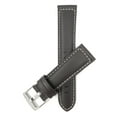 thumbnail image 1 of 20mm Leather Watch Band Strap, Mat Finish, White Stitching, Stainless Steel Buckle, 1 of 7