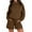 Brown, variant on KIHOUT Women's Set Tracksuit Pullover TWO Piece SportSets Long Sleeved Sports Shorts Set Long Sleeved Suit