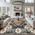 thumbnail image 3 of 5'x8' Area Rugs, Grey Orange Boho Indoor Outdoor Area Rug for Living Room Bedroom, Southwestern Ethnic Retro Geometric Washable Bathroom Rugs Kitchen Floor Carpet Mats Home Decor Aesthetic, 3 of 8