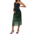 thumbnail image 4 of INSPIRE CHIC Vestido de Maternidad de Malla para Mujeres con Costuras Laterales Bodycon Tirantes Espagueti Largos Vestidos de Embarazo para Bodas Fiesta de Cóctel 2025 Verde XL, 4 of 6