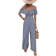 thumbnail image 1 of Plisados A Rayas para Mujer, Elegantes, de Verano, con Tirantes y Pantalones de Pierna , . Azul Marino L, 1 of 7