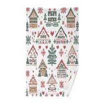 Yayeee 2 Pack Hand Towels for Bathroom 100% Cotton 16" x 28" Kitchen Towel, Beige Nordic Christmas House