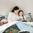 thumbnail image 5 of jejeloiu Christmas Snowmen Tree Queen Comforter Set,Happy Xmas Bedding Sets,Western Festival Bedding Comforter Set For Teens,Breathable Home Decor Reversible,3pcs, 5 of 8