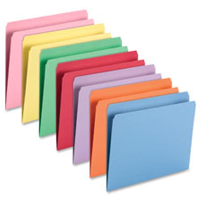 11 Point 1Ply Tab Straight Cut Color File Folders, Pink 100 Per Box