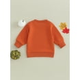 thumbnail image 4 of Bagilaanoe Toddler Baby Girl Boy Halloween Sweatshirt Long Sleeve Letter Print Pullover 6M 12M 18M 24M 3T Kids Fall Loose Tee Tops, 4 of 8