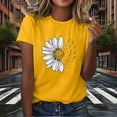 thumbnail image 6 of Otvok Women'S Fashion Casual Loose-Fit T-Shirt with Daisy Print Round Neck Short Sleeve Tops Plus Size Blouses, 6 of 6