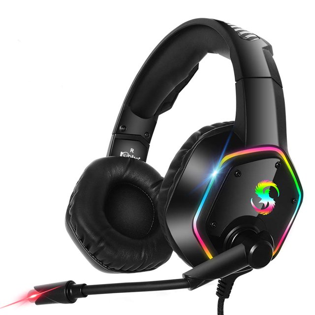 Auriculares kubite KUBITE K-15 Gaming Headset 3.5mm + USB Plug Auriculares estéreo para auriculares con luz RGB Micrófono ajustable Control de volumen para PC Laptop Teléfono inteligente Kubite Auriculares