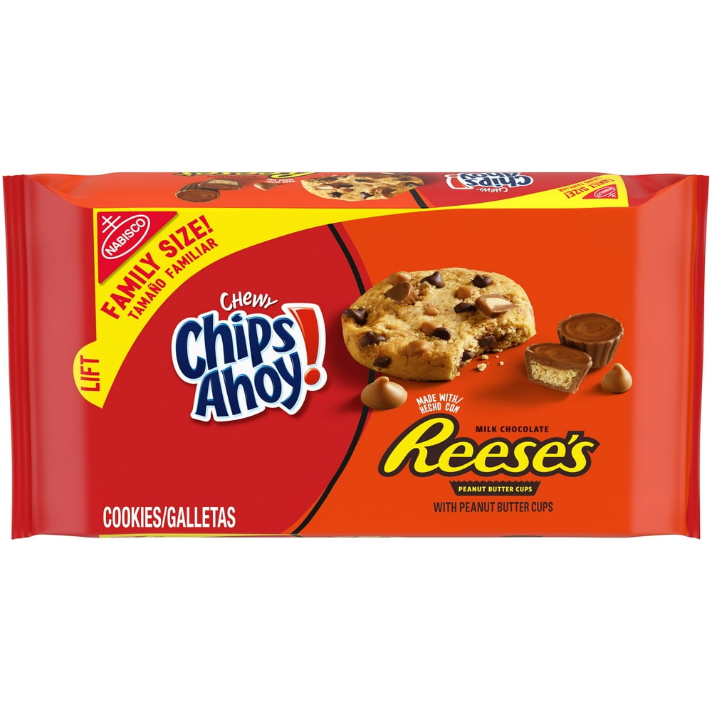 CHIPS AHOY! Peanut Butter Cup Chocolate Cookies, Family Size, 14.25 oz