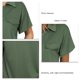 thumbnail image 5 of Top con cuello en V para mujer, elástico, suave, transpirable, Retro, moda clásica, cuello en V, Top informal holgado de manga corta para mujer, 5 of 6