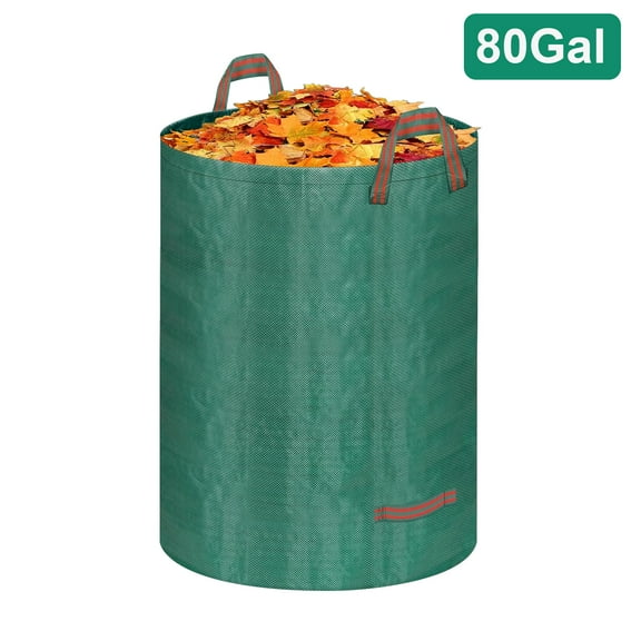 EEEkit 80 Gallon Reusable Yard Waste Bags, Heavy Duty Collapsible Garden Leaf Bags, Stand-Up Camping Yard Recycling Bin for Leaves, Lawn Debris