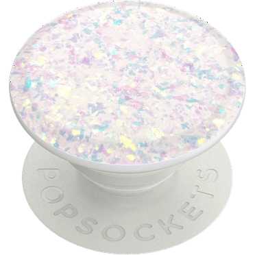 PopSockets PopGrip Stand and Grip with Swappable Top - Iridescent Confetti White