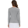 thumbnail image 4 of INSPIRE CHIC Women's Tie Front Long Sleeve Ruffled Hem Open Front Knit Cardigan S Light Gray, 4 of 8