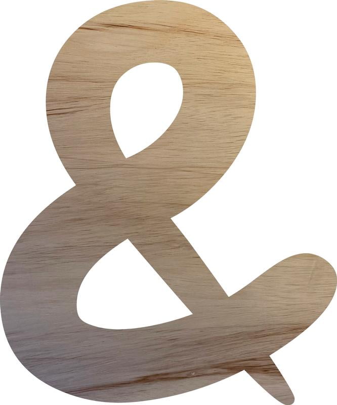 Wooden Large Letter &, Unpainted Wood 12'' Alphabet Craft Letter, DIY