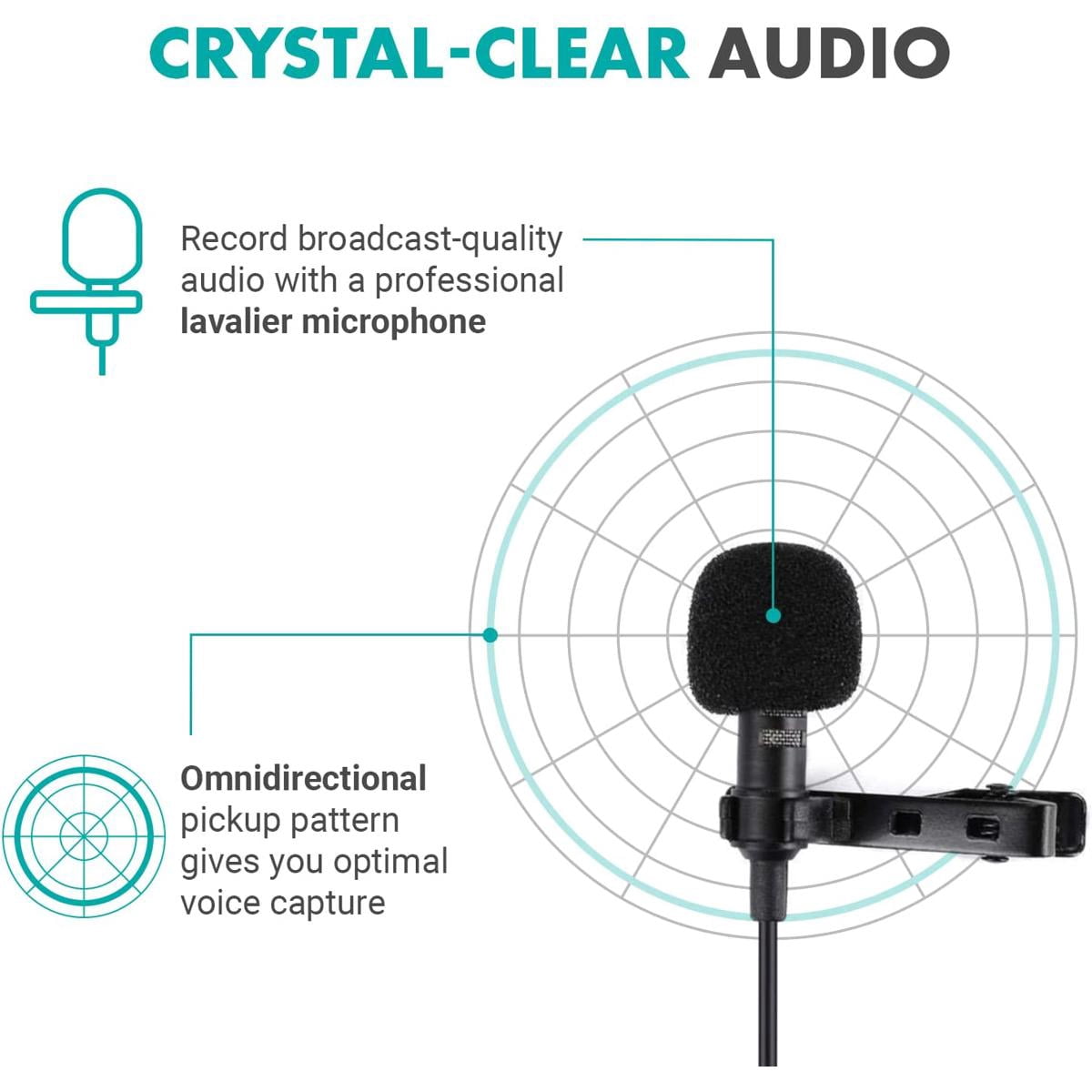 Movo Photo EDGE-OP Wireless Lavalier Microphone for DJI Osmo Pocket 1 and 2