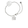thumbnail image 2 of Delight Jewelry Silvertone Faith Hope Love Silver-tone Flower Link Chain Bracelet, 6.75"+2" Extender, 2 of 4