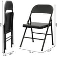 thumbnail image 3 of Twister.CK 2 Pack Folding Chairs, Metal Foldable Chair, for Indoor Outdoor Dining Room, Camping, Wedding, Commercial Banquet, Black, 3 of 8