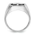 thumbnail image 2 of Solid 14k White Gold Men's Cross Ring Band with CZ Cubic Zirconia Size 9, 2 of 6