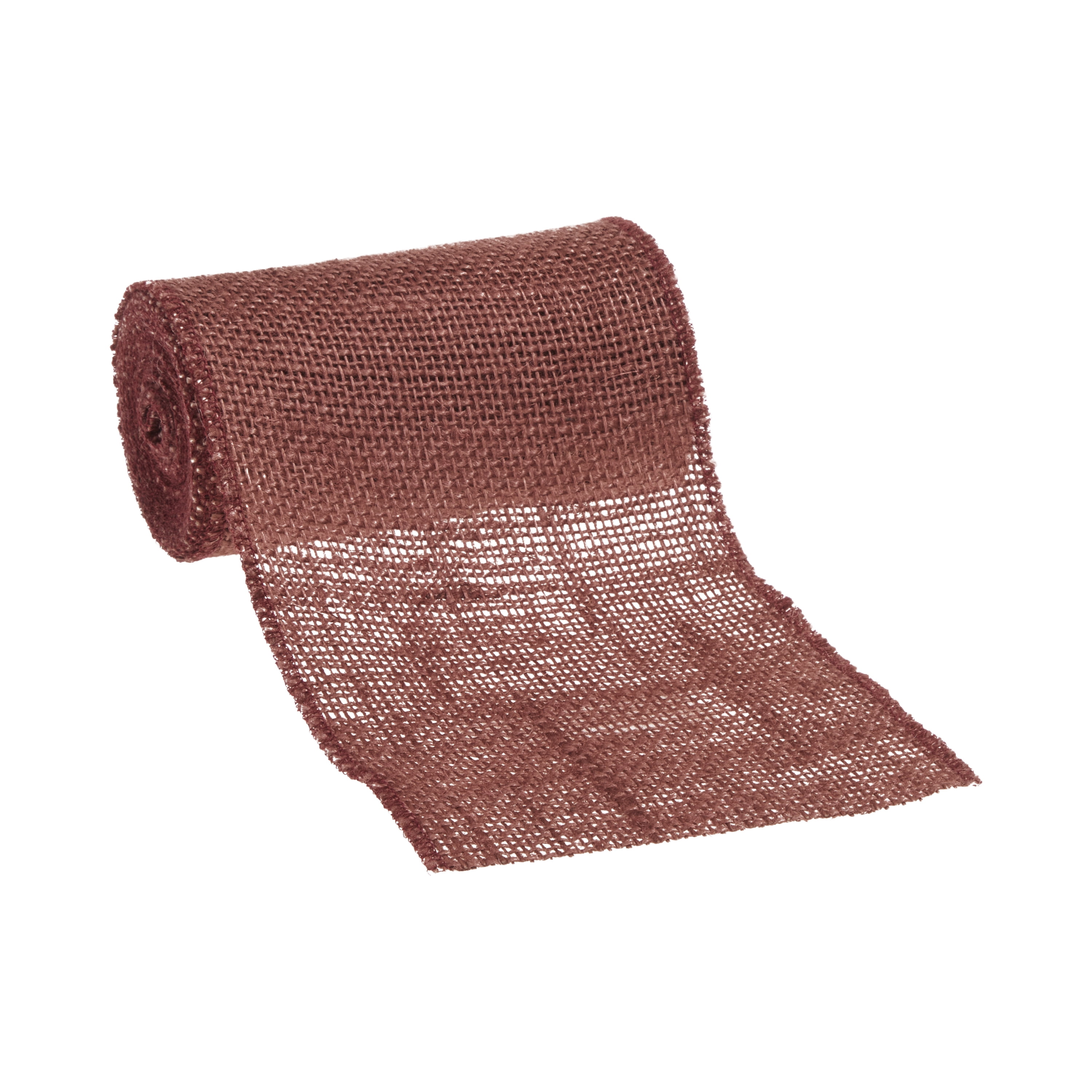 Love, Laugh, Craft Jute Burlap Roll, Finished Edges, 6'W x 5-Yards, Rust Brown