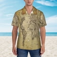 thumbnail image 2 of Kll Men'S Hawaiian Shirt Short Sleeve Button Down Beach Shirts-Vintage World Map, 2 of 7