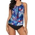 thumbnail image 4 of Tankini de Bain pour Femmes à Imprimé Multicolore avec Croisillons et Découpes, 4 of 4
