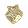 thumbnail image 6 of QQTDFG Iced Flooded Star Ring Brass Men Women Hip Hop Pinkie Jewelry A9298-14K White Gold Plated-11, 6 of 6