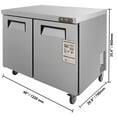 thumbnail image 5 of KFFKFF 48"W Refrigerated Prep Table 12.85 Cu. Ft. Food Prep Fridge with 2 Doors, Adjustable Shelf, LED Temp Control, 5 of 8