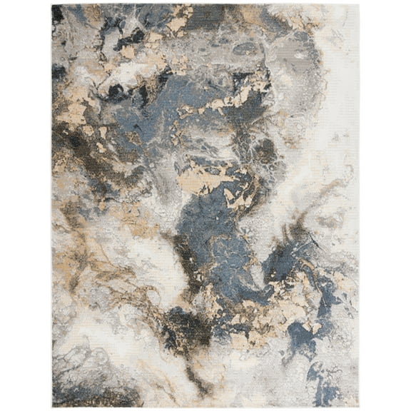 SAFAVIEH Pyramid Luis Abstract Area Rug, Grey/Navy Gold, 8' x 10'