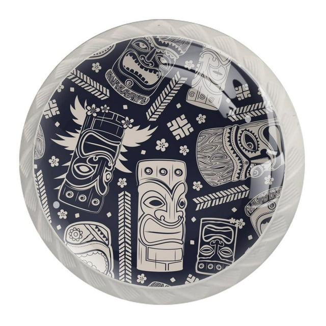 Ownta Vintage Tiki Round Glass Drawer Handles Knobs Pulls with screws