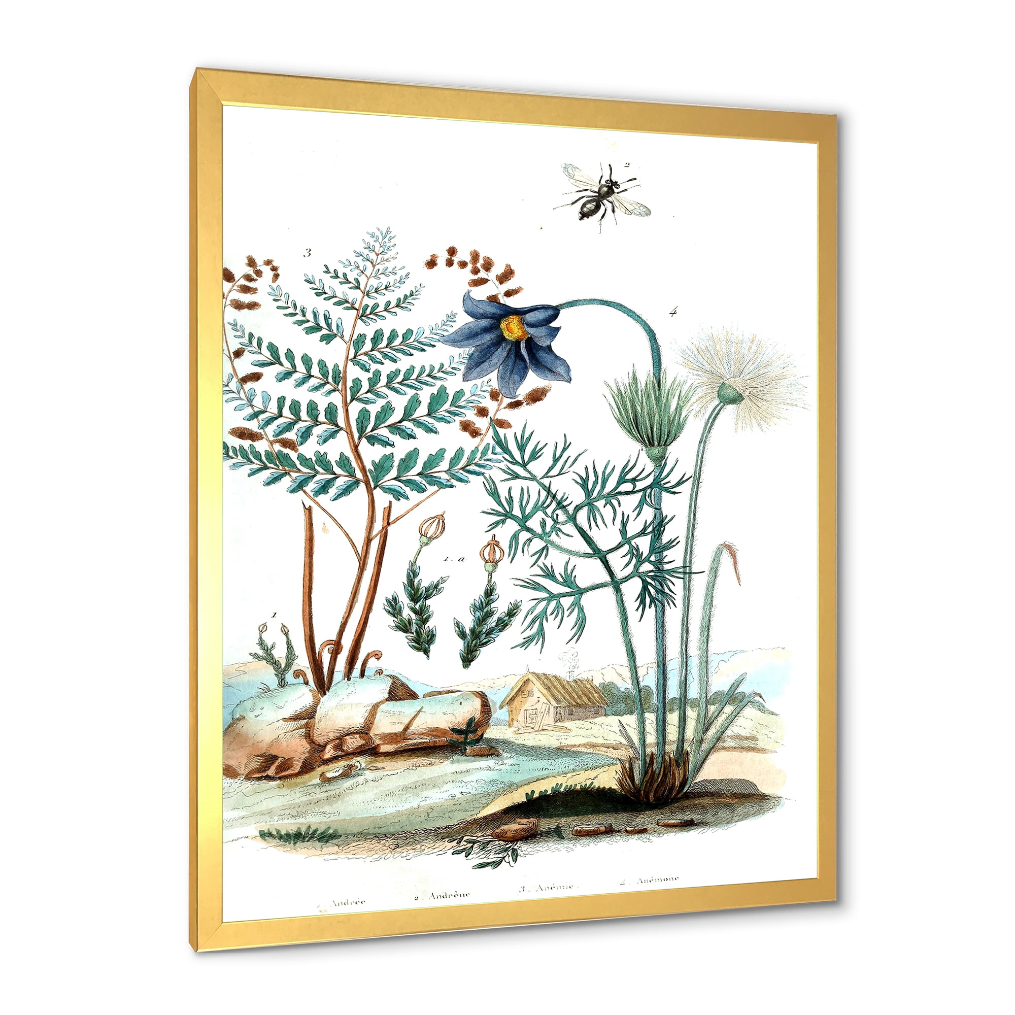 Designart 'Ancient Ancient Countryside Animals' Farmhouse Framed Art Print