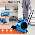 thumbnail image 6 of VEVOR Floor Blower, 1560 RPM 4000 CFM, Air Mover for Drying and Cooling, Portable Carpet Dryer Fan with 3 Blowing Angles, Timer, 3-Speeds Adjustment, for Janitorial, Home, Commercial Use, 6 of 9