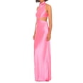 thumbnail image 3 of VISgogo Vestido largo con cuello halter casual para mujer Moda Color sólido Cintura hueca Vendaje Sin espalda Vestido ajustado VISgogo moda, 3 of 5