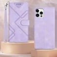 thumbnail image 6 of Wallet Case, for iPhone 12 Wallet Case,Card Holder Leather Kick-Stand Flip Cases,Wrist Strap, Closure,Shockproof Protective Cover (Purple), 6 of 14