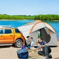thumbnail image 2 of Outsunny Car Camping Tent with 3 Doors, 2000mm Waterproof, Grey and Orange, 2 of 10