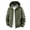 Army Green, variant on Men Hood Zip Up Utility Jacket, Nylon Spandex Blend Water Resistant Multi Zip Pocket Casual Outdoor Coat