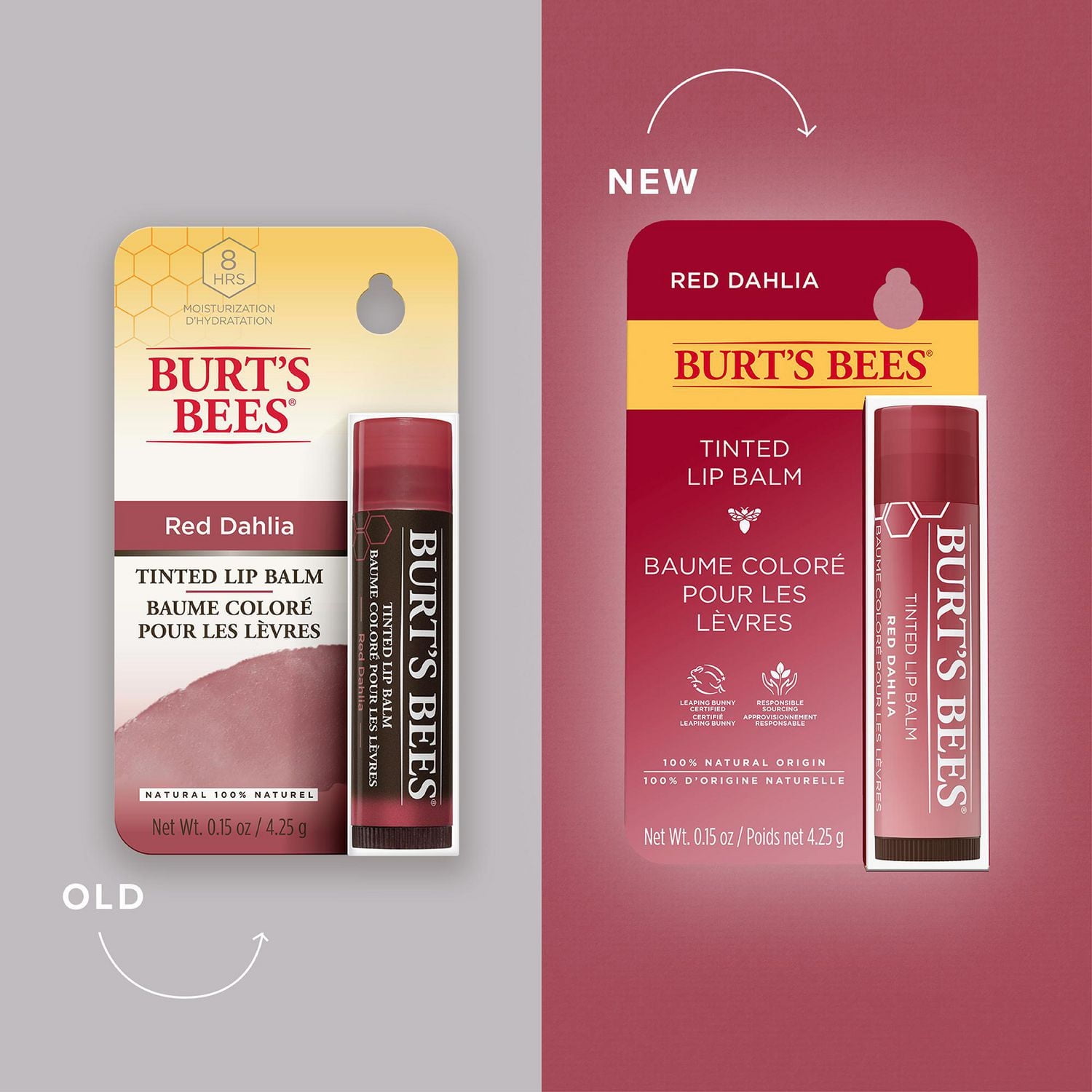 Burt’s Bees 100% Natural Origin Tinted Lip Balm, Red Dahlia,, 1 Tube