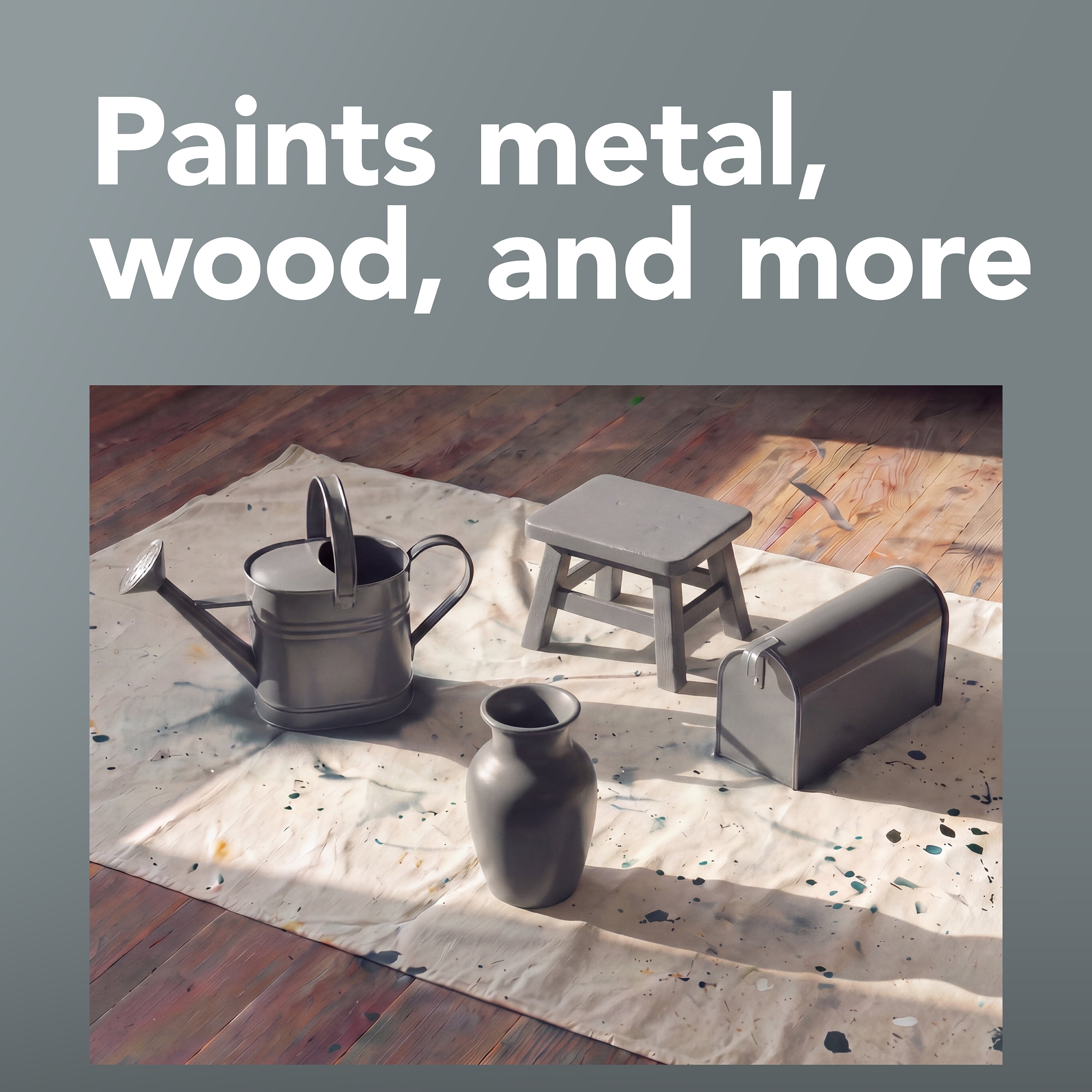 (2 pack) Smoke Gray, Rust-Oleum Stops Rust Protective Enamel Gloss Spray Paint-7786830, 12 oz