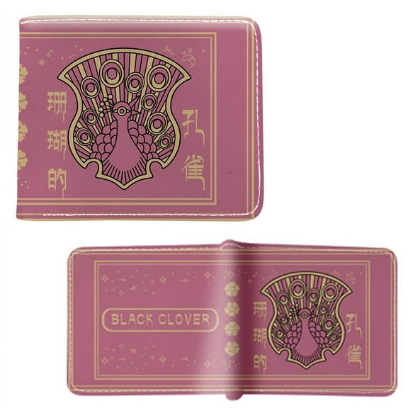 Coral Peacock Insignia - Black Clover 4x5" Bi-Fold Wallet