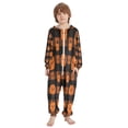 thumbnail image 2 of Vzayyk 4T-14Y Size Aviliable Cozy One-Piece Footless Sleeper Pajama Orange Black Plaid, 2 of 8