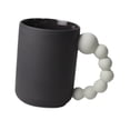 thumbnail image 4 of Taza de cerámica para bebidas, taza de café de porcelana sencilla, portátil para el hogar con asa Negro, 4 of 9