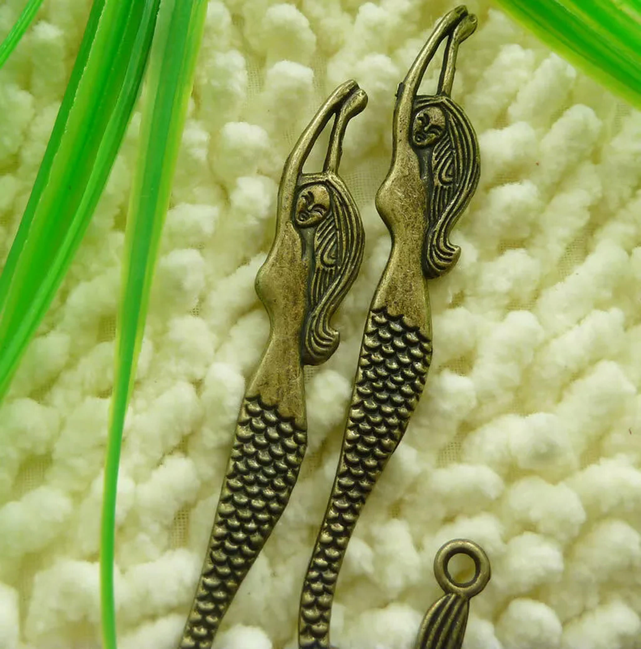 HOOUN 42 Pcs Bronze Plated Mermaid Bookmarks 84X22MM S2062 DIY Jewelry Making
