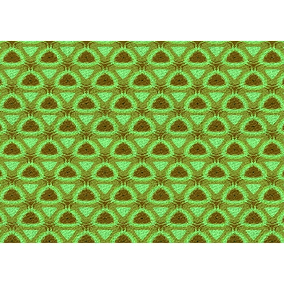 Ahgly Company Machine Washable Indoor Rectangle Transitional Green Area Rugs, 4' x 6'