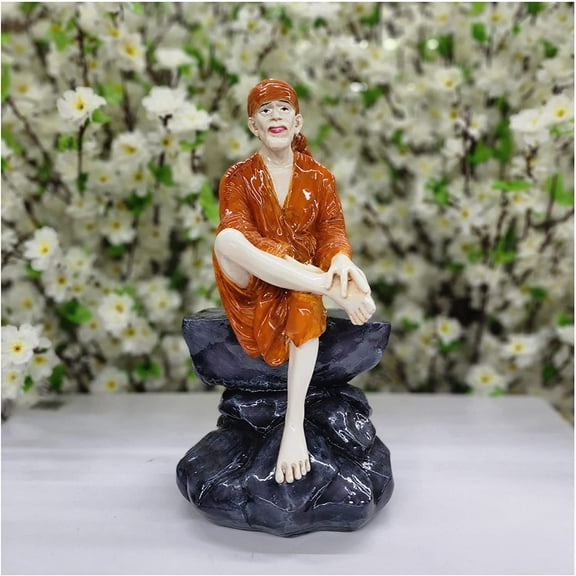 Sai Baba Statue in Resin Sai Baba Idol for Decor Sathya Sai Baba Sculpture Believer of All Religions Handmade Sai Baba Figurine Shirdi Sai Baba Figurine Indian Shnat Sai Nath Murti - AtoZ India Cart