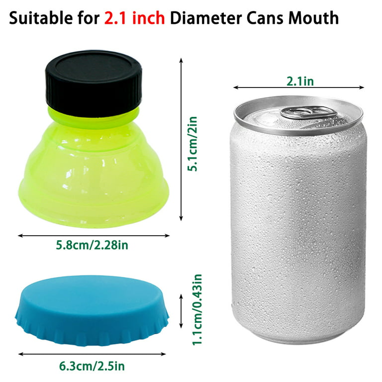 6 Pcs Can Covers for Drinks Cans, FineGood Reusable Soda Can Lids Anti-Dust Silicone Can Caps Can Bottle Top Lids for Beer Juice Energy Drinks, Size