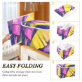 thumbnail image 4 of Purple and Yellow Palm Leaves Large Storage Bins with Linen Collapsible Lid Storage Box 16.7 x 12.6 x 11.8in, 4 of 7