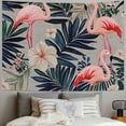 thumbnail image 2 of SHERONV Floral Pattern Flamingos Palm Leaves Tapestry Wall Hanging Unique Style Home Wall Decor Art for Living Room Bedroom Apartment Farmhouse Dorm 50x40inch, 2 of 6